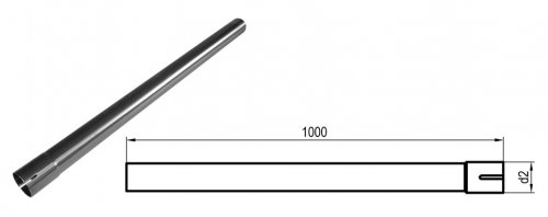 Uni-Rohr geweitet - d1(Durchm.) 55mm  Länge: 1000mm