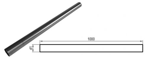 Uni-Rohr ungeweitet - d1(Durchm.) 63,5mm  Länge: 1000mm