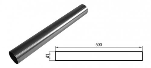 Uni-Rohr ungeweitet - d1(Durchm.) 76mm  Länge: 500mm