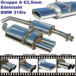 BMW 318iS - Powerauspuffanlage - Endrohrvariante 2x88x79mm
